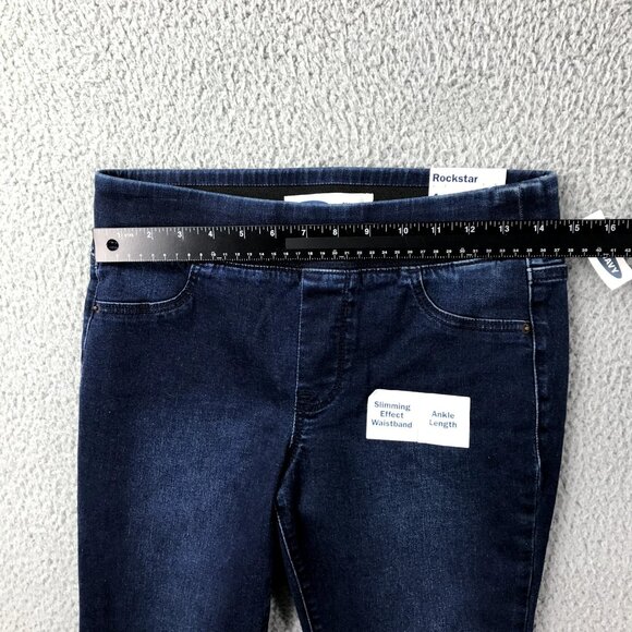 OLD NAVY Womens Size 4 Rockstar Raw/Cut Hem Dark Wash Ankle Jegging Jeans NEW - Picture 12 of 16